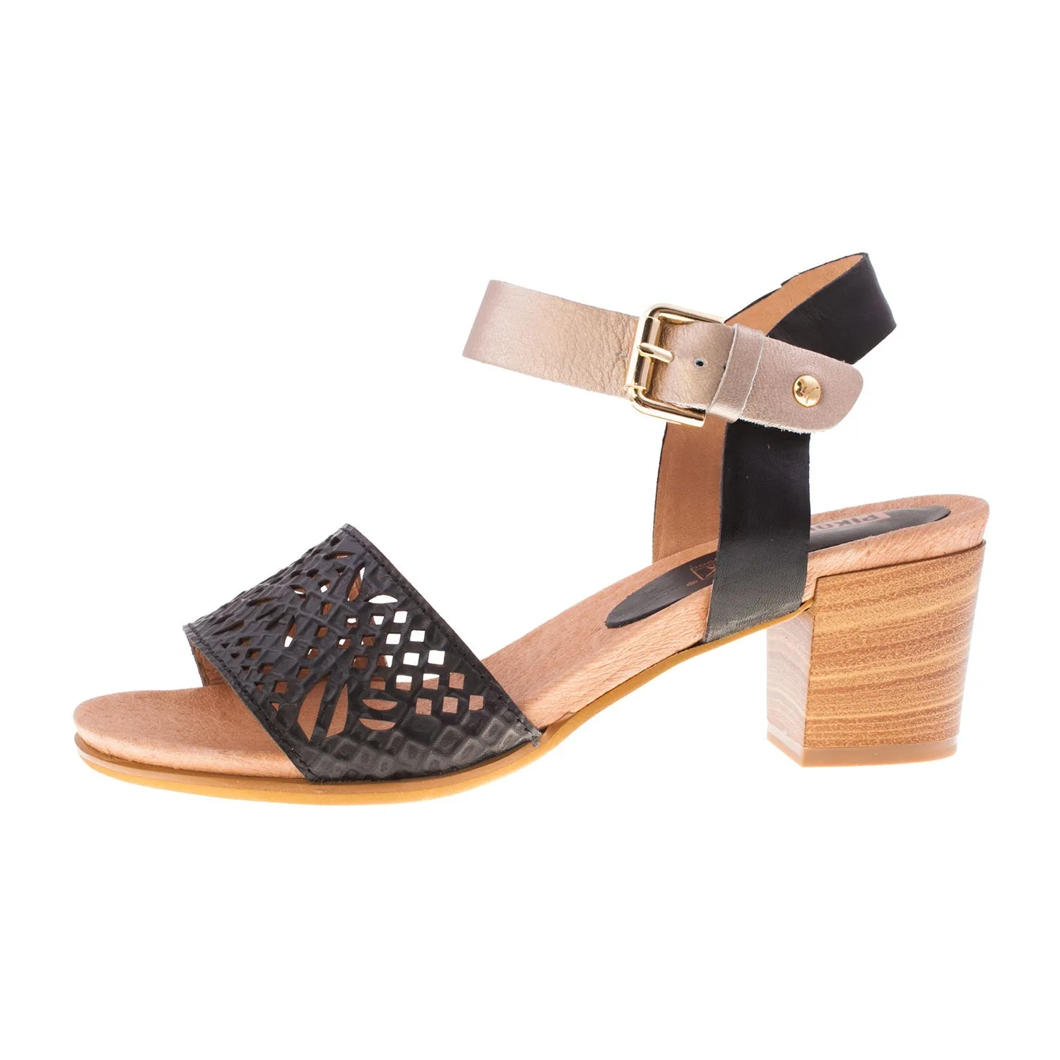 Women's W1a-0523C1 Leather Heel Sandal