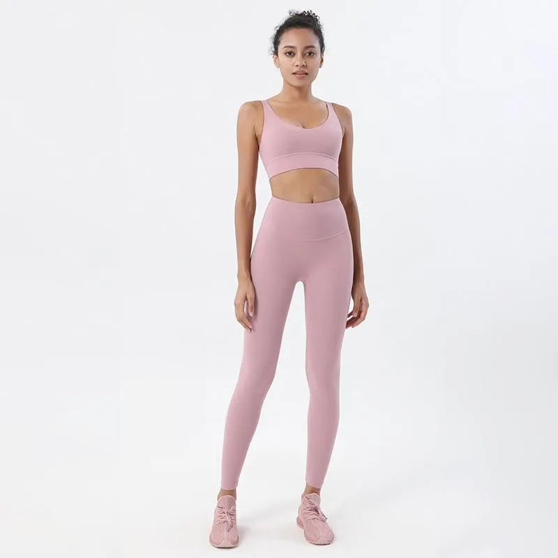 Yoga Set Sports Suit Women Lounge Wear Crop Tops And Leggings